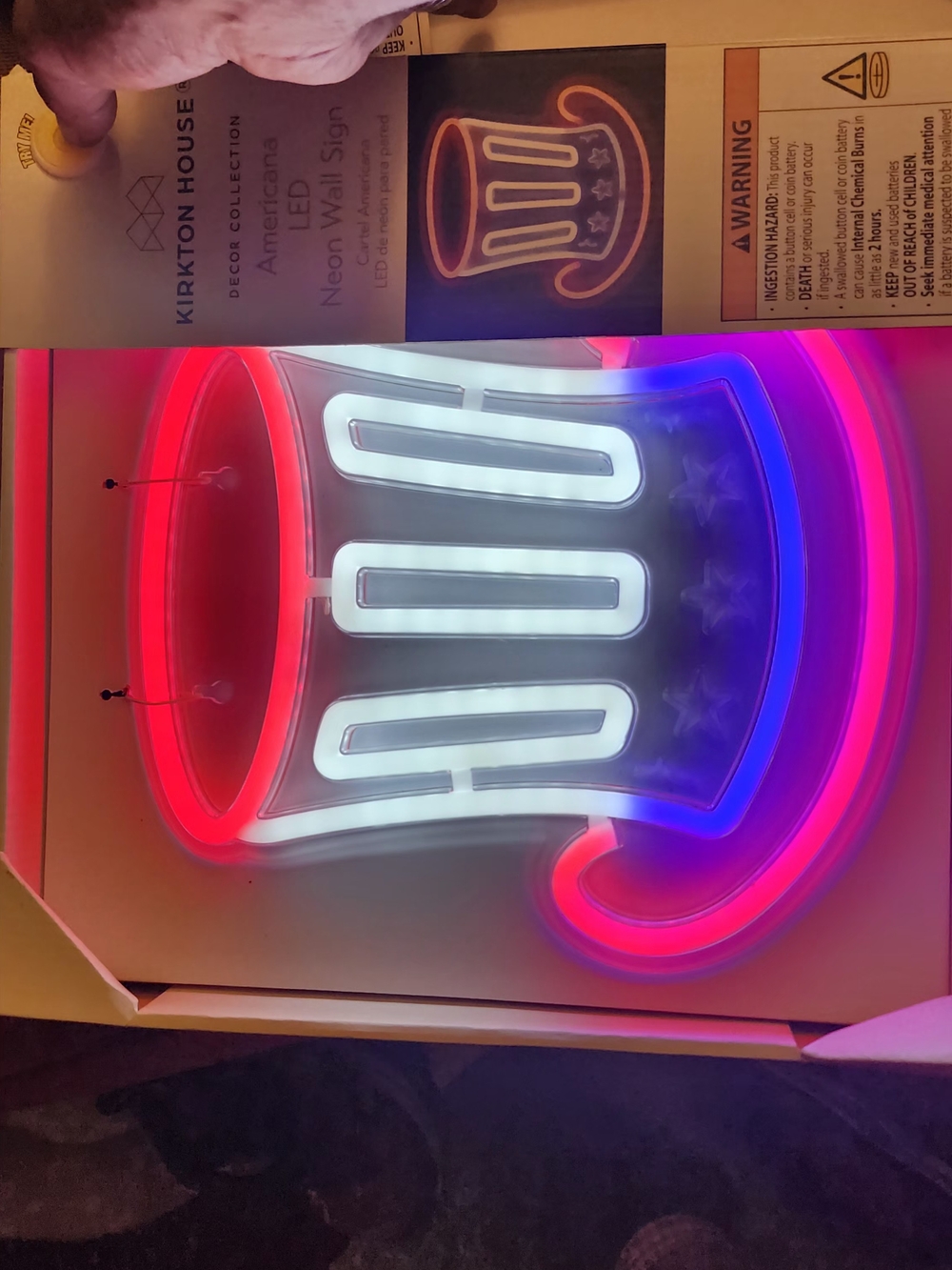Red, Blue & White LED Neon Uncle Sam Wall Sign